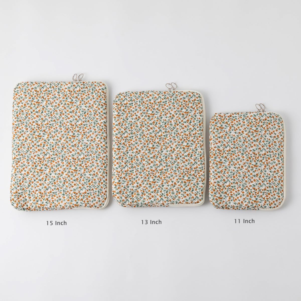 Puffy Laptop Sleeve 13 Inch Cute Quilted Laptop Protective Case Padded Floral Computer Sleeve for MacBook (A-Blue, 13 Inch)