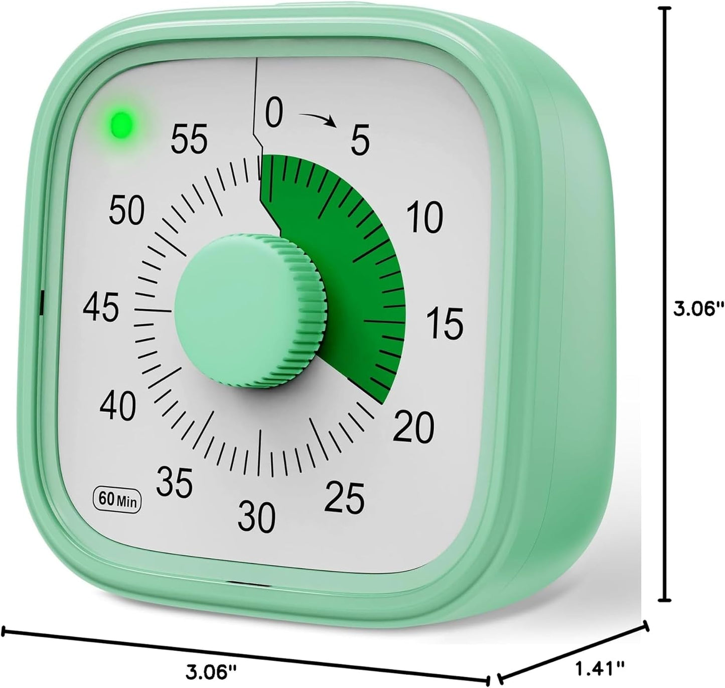 Visual Timer, Pomodoro Timers for Kids Adults, 60-Minute Countdown Desk Timer for Productivity, Silent ADHD Timer for Kids Toddlers, Kitchen for Cooking