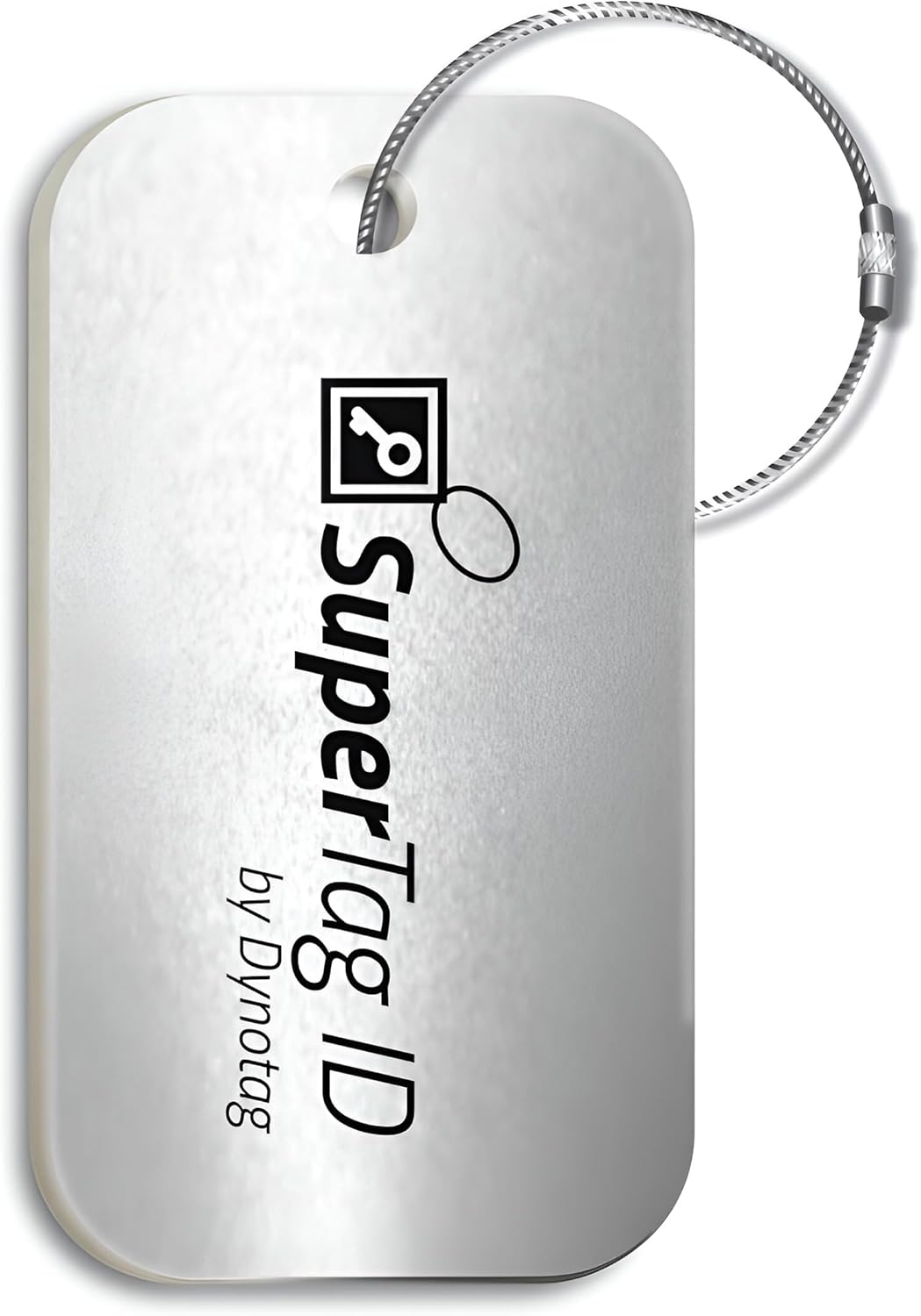 Dynotag® Sentry Series Solid Metal Web Enabled Smart Luggage Tag ID + Steel Loop, Anodized Aluminum with DynoIQ™ & Lifetime Recovery Service (Sapphire Blue)