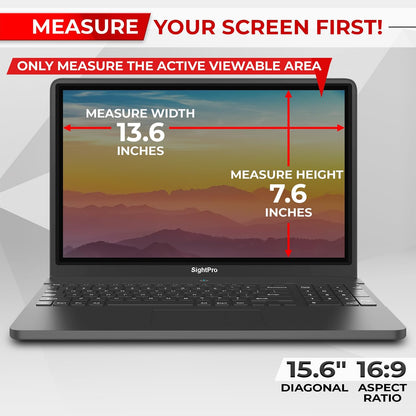 SightPro Magnetic Laptop Privacy Screen 14 Inch 16:9 - Patented Removable Laptop Privacy Filter Shield and Protector