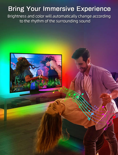 MATICOD LED Lights for TV Led Backlight, 9.84ft RGB Led Strip Lights USB TV Lights Behind 32-43in, APP Remote Control Music Sync TV Led Light for Bedroom Gaming Home Décor