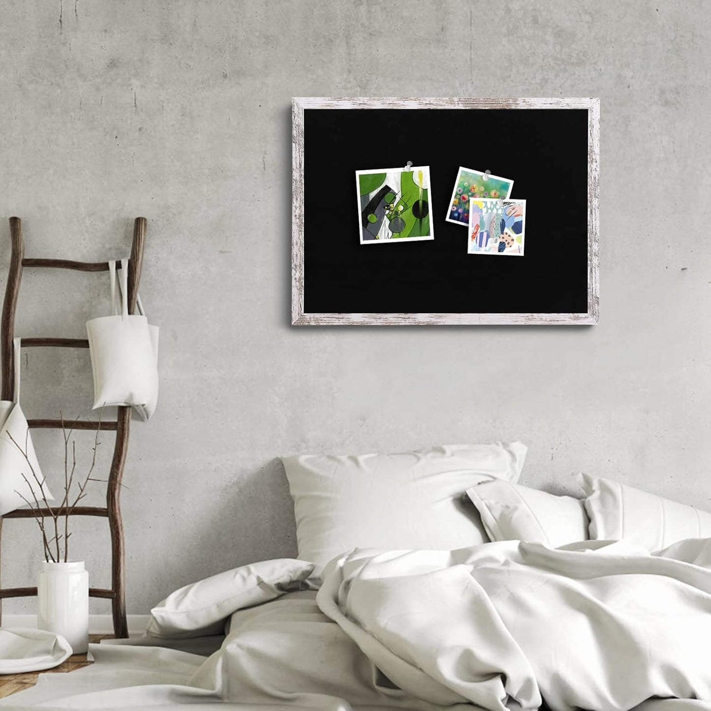 Cork Board Bulletin Board, 11.8x8.6 inches Mini Decorative Hanging Framed Cork Boards for Walls, Pin Board Vision Board for School Home Office, Bulletin Board with Wooden Frame(2230,WH,1p)