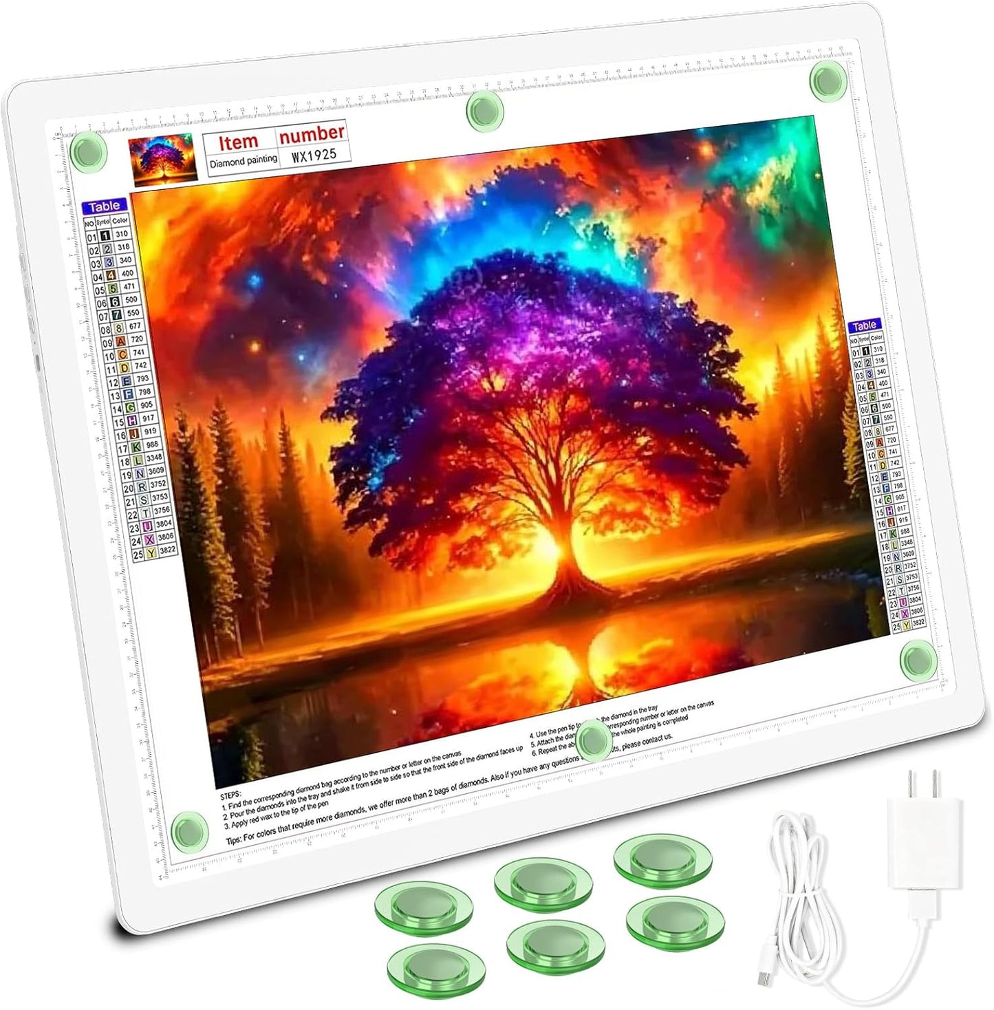 TOHETO Rechargeable A4 Light Board with Stand, Super Bright Magnetic Light Pad with Side Buttons, Wireless Light Box for Tracing and Drawing, Cordless LED Light Table for Diamond Painting, Sketching