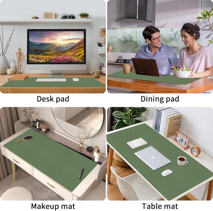 Bloss Leather Desk Pad and Keyboard Wrist Rest, Large Mouse Pad + Keyboard Pad+Mouse Wrist Support, Non-Slip Desk Mat Protector for Office, Home(31.5×15.7 Inches,Beige) - Colors B