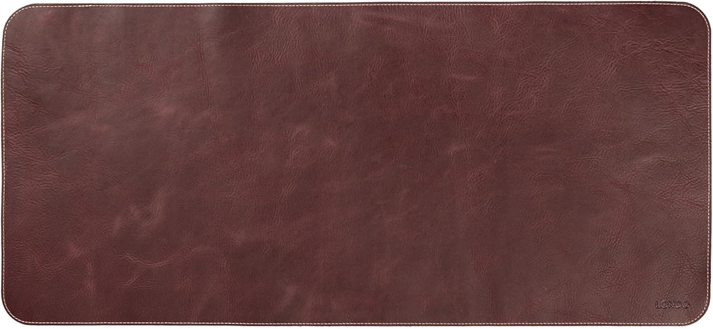 Londo Top Grain Leather Extended Mouse Pad – Large Desk Mat for Office & Gaming, Smooth Writing Surface, Non-Slip Base, Durable & Stylish Workspace Accessory