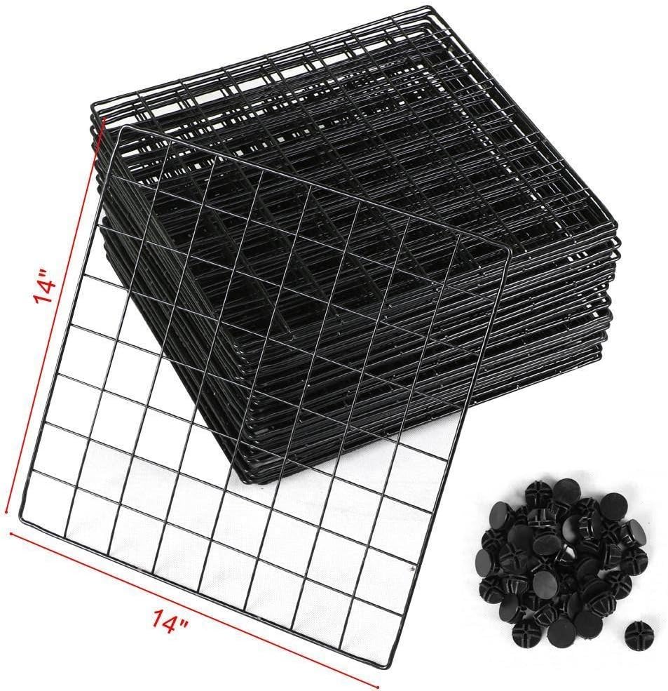 UNICOO - DIY Wire Cube Organizer Replacement Panels 14 * 14 inch (Black Wire Panel)