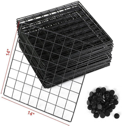 UNICOO - DIY Wire Cube Organizer Replacement Panels 14 * 14 inch (Black Wire Panel)