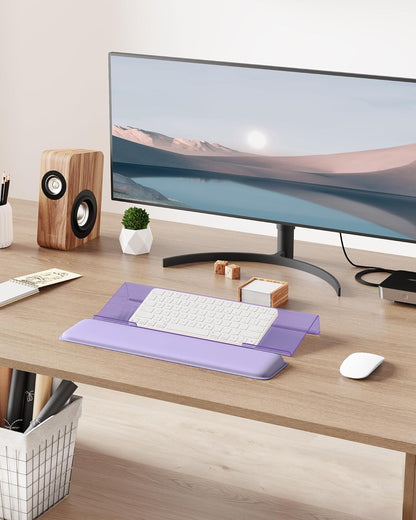 Laborio Computer Keyboard Stand for Desktop, Keyboard Riser Wrist Rest Holder for Easy Typing, Office Desk, Home, School Accessories(Coffee)