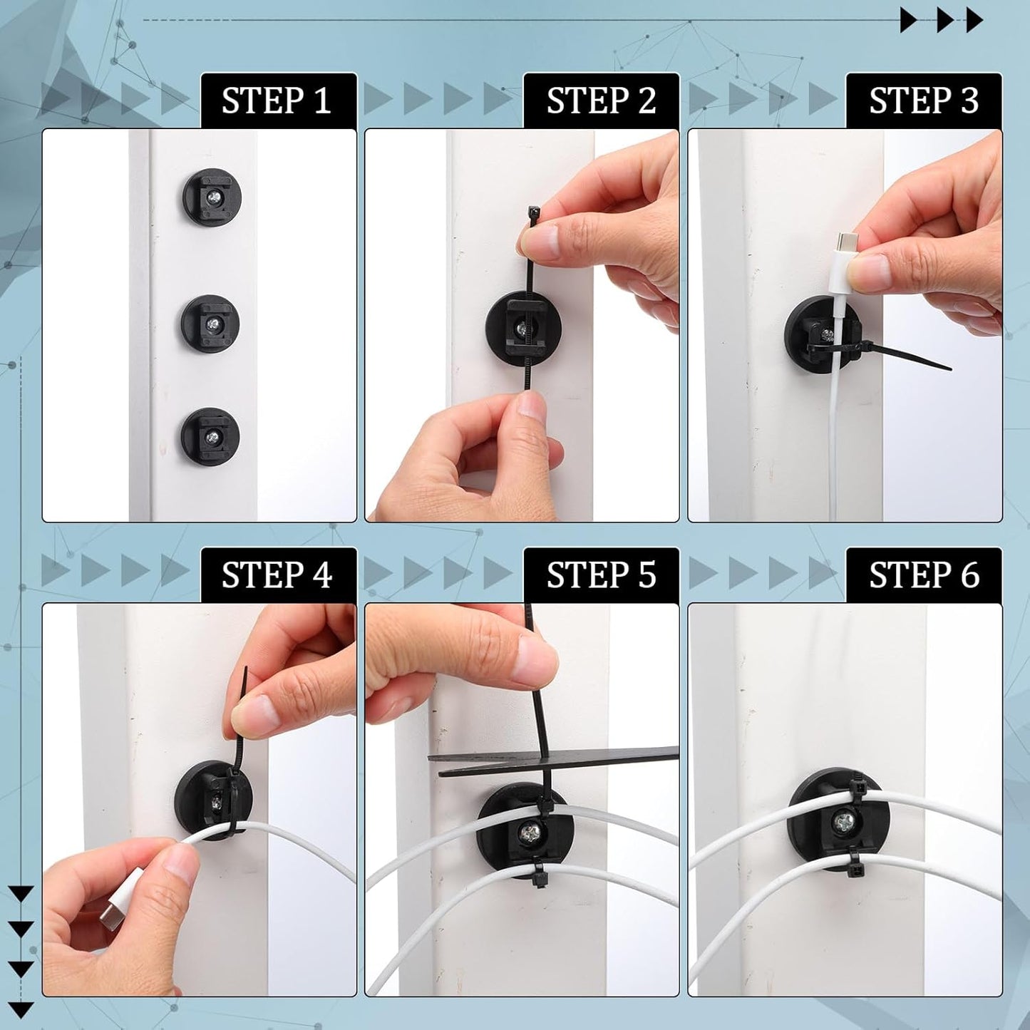 Yookeer 60 Pieces Magnetic Zip Tie Mount Multipurpose Cable Holder Magnets Magnetic Wire Management Bases with Heavy Duty Zip, Mount Nylon Cable Ties in Total (43 mm)