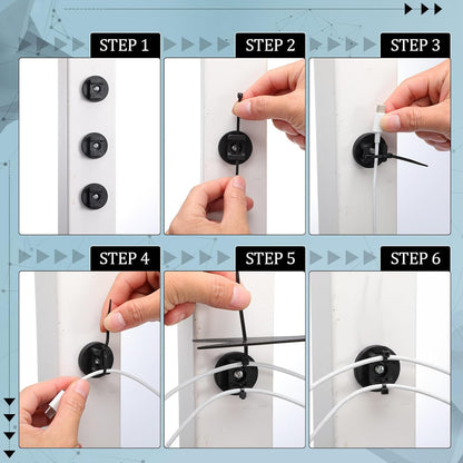 Yookeer 60 Pieces Magnetic Zip Tie Mount Multipurpose Cable Holder Magnets Magnetic Wire Management Bases with Heavy Duty Zip, Mount Nylon Cable Ties in Total (43 mm)