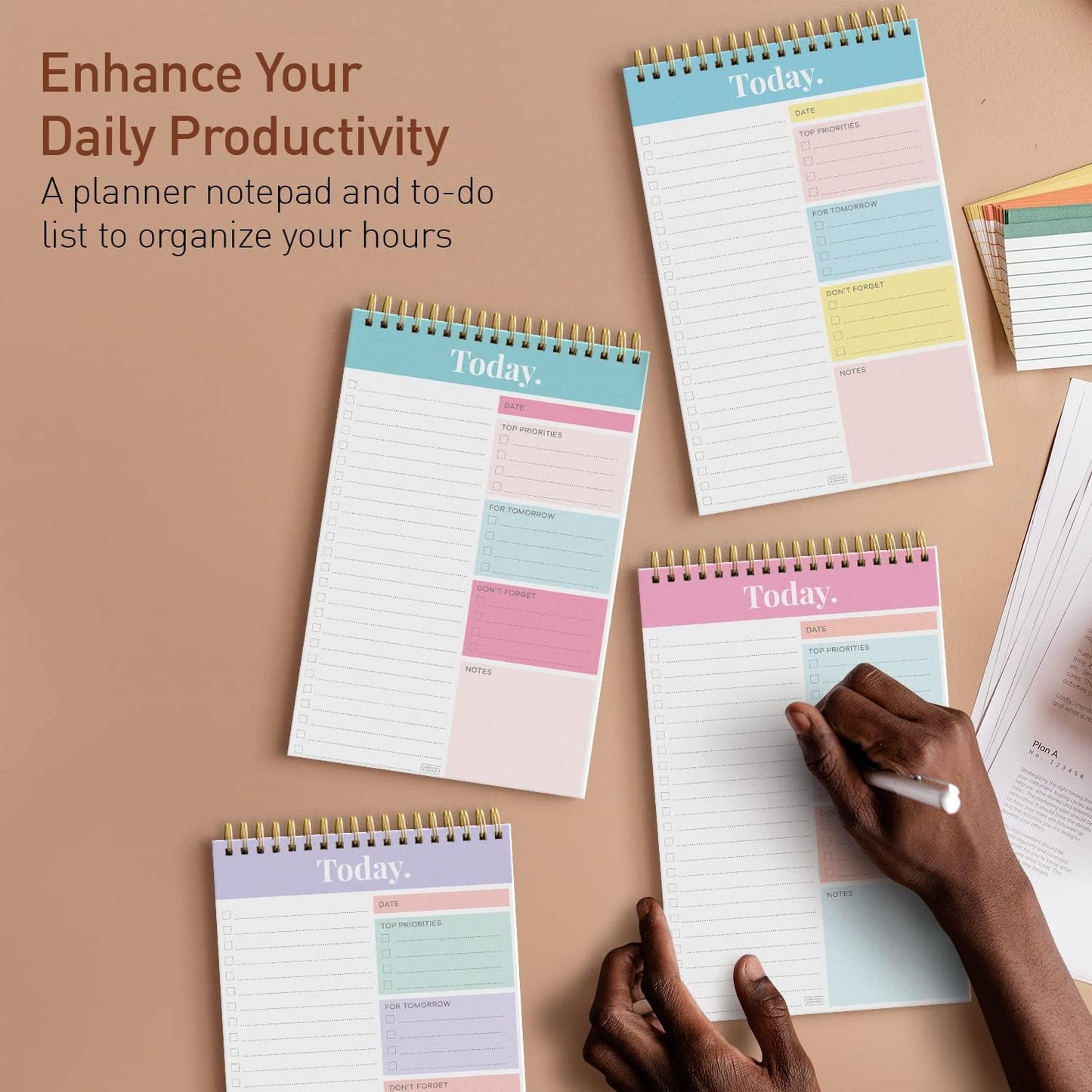 Sweetzer & Orange Daily & Weekly To Do List Notepad – Undated Work Planner & Organizer with Wish List Section, 52-Sheet Coiled Task Pad for Productivity – MAUVE To Do List Notebook for Work