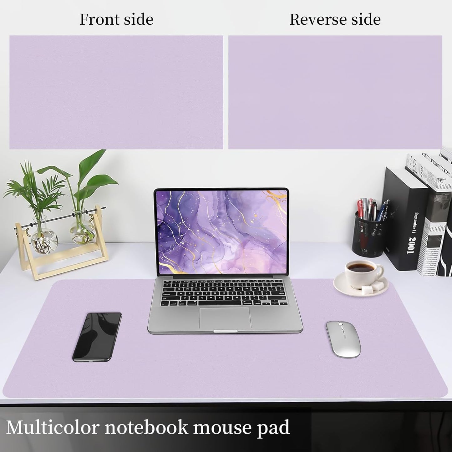 Bloss Leather Desk Pad and Keyboard Wrist Rest, Large Mouse Pad + Keyboard Pad+Mouse Wrist Support, Non-Slip Desk Mat Protector for Office, Home(31.5×15.7 Inches,Beige) - Colors A