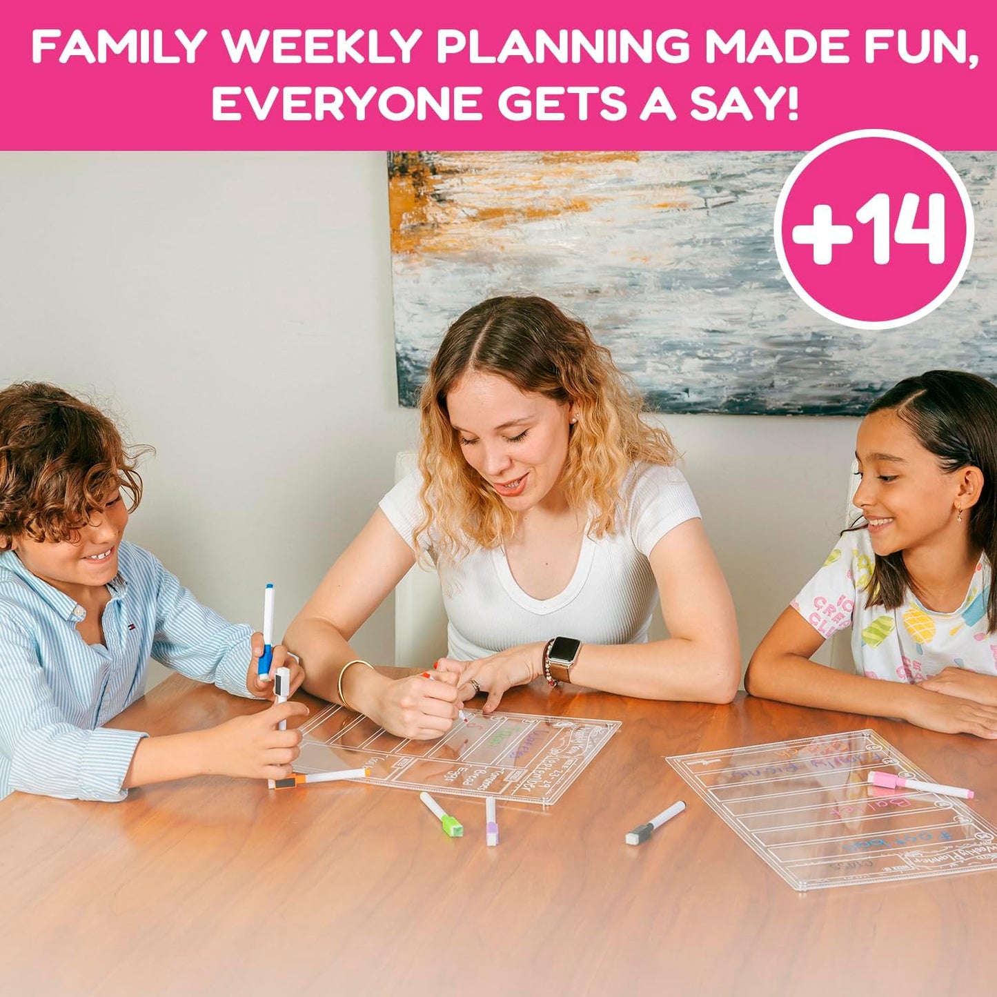 CHALKY CROWN Magnetic Dry Erase Menu Board for Fridge Includes 4 Liquid Chalk Markers - Weekly Meal Planner Blackboard, Grocery List & Notepad for Kitchen Refrigerator - Chalkboard Magnet 15.6" x11.6