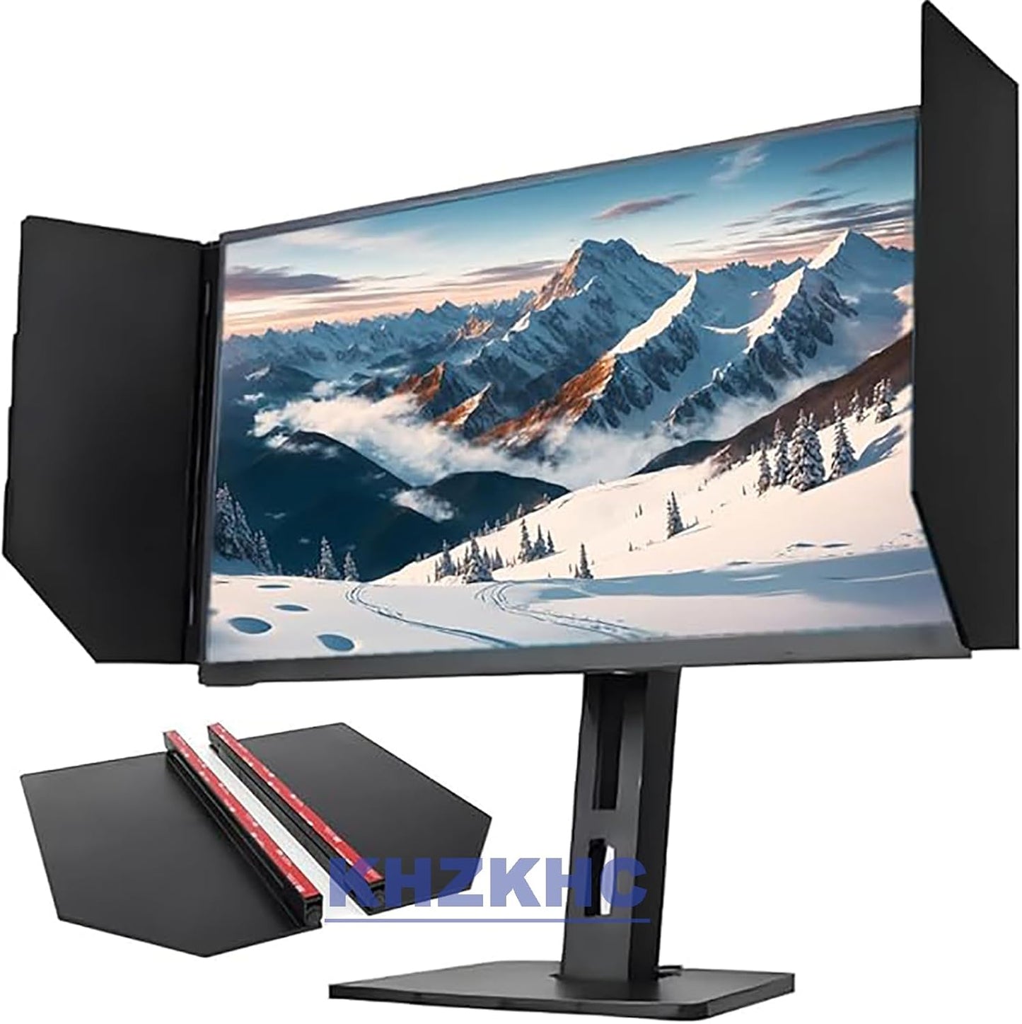Anti-Glare Computer Monitor Sunshade, Adjustable Monitor Hood Sunshade,Desktop Computer Screen Hood, Privacy Protection Side Panel, 24inch Adjustable, for Office, Playing Games