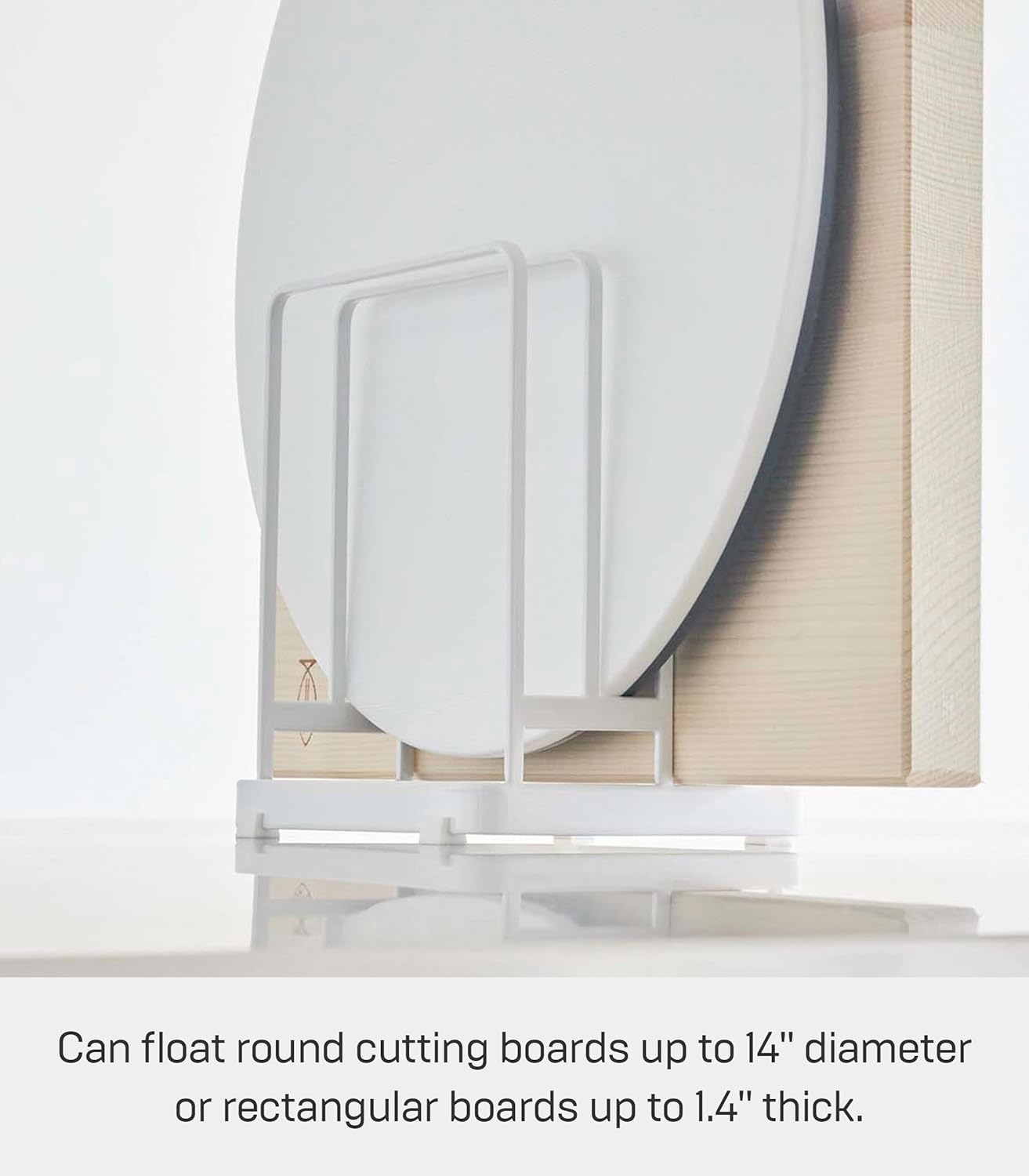 Yamazaki Home Tower Cutting Board Holder Storage Stand For Round And Rectangular Chopping Boards - Steel