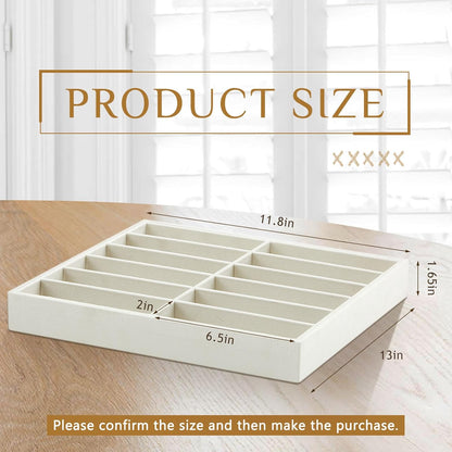 Amylove 4 Pcs Gray Sunglass Organizer Trays 4 Grids Velvet Glasses Holder Jewelry Display Organizer Eyeglasses Storage Box Drawer