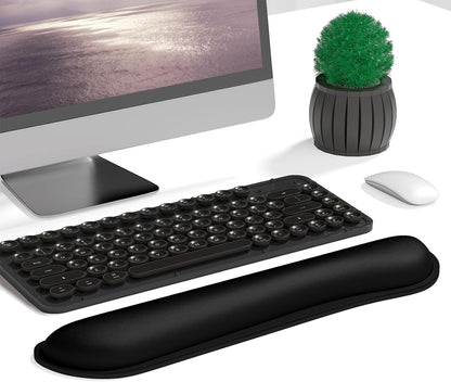 Dapesuom Enlarge Keyboard Wrist Rest, Memory Foam Keyboard Wrist Cushion for Computer Desk Mats Support, Pain Relief Ergonomic Mouse Pad Rests with Non-Slip Base for Gaming, Laptop, Radiant Orchid