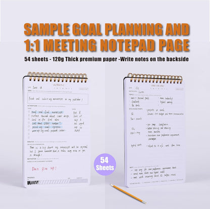ZERONE CENTRE Productivity Weekly Planner - 54 Sheets Dashboard Spiral Deskpad Has 6 Focus Areas to List Tasks for Goals, Projects, Clients, Academic, or Shopping-Organize Your Daily Work Efficiently