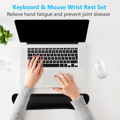 Dapesuom Enlarge Keyboard Wrist Rest, Memory Foam Keyboard Wrist Cushion for Computer Desk Mats Support, Pain Relief Ergonomic Mouse Pad Rests with Non-Slip Base for Gaming, Laptop, Radiant Orchid