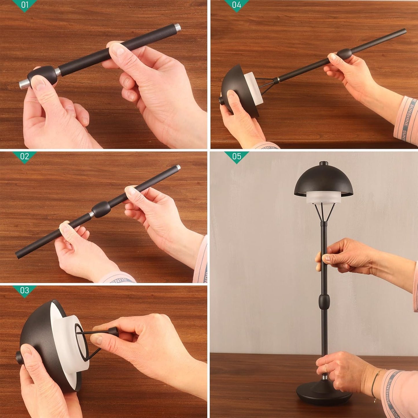 Modern Table Lamp Cordless Portable Desk Lamp, 2700K Stepless Dimming Rechargeable Battery Operated LED Lights for Bedroom, USB-C Charging, Restaurant/Bar/Night Light/Gifts (Antique Brass)