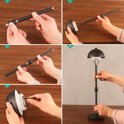Modern Table Lamp Cordless Portable Desk Lamp, 2700K Stepless Dimming Rechargeable Battery Operated LED Lights for Bedroom, USB-C Charging, Restaurant/Bar/Night Light/Gifts (Antique Brass)