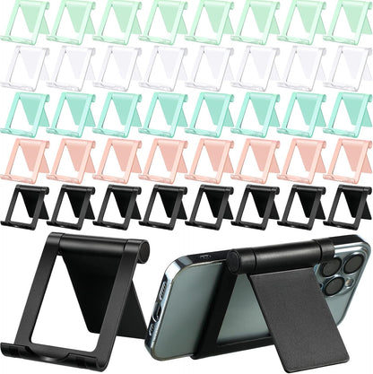 Fabbay 40 Pcs Foldable Cell Phone Stand Desk Multi Angle Tablet Stand Universal Cellphone Holder Portable Smartphone Dock Compatible with Most Mobile Phone and Tablet for Travel (Black)