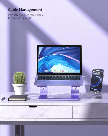 Nulaxy All-Aluminum Laptop Stand for Desk, Ergonomic Detachable Ventilated Cooling Computer Riser, Anti-Slip Design Notebook Holder Compatible with All 10-16" Laptops (MacBook, Dell XPS, HP, Lenovo)