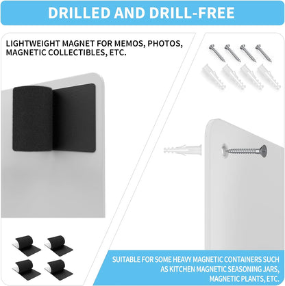2Pack Magnetic Board,17.1" x 11.8" Magnet Display,for Magnets and Bulletin Board,Suitable for Wall, Refrigerator, Compartment, Cabinet etc,Comes with Dual Lock Tape for Easy Hanging (Silver)