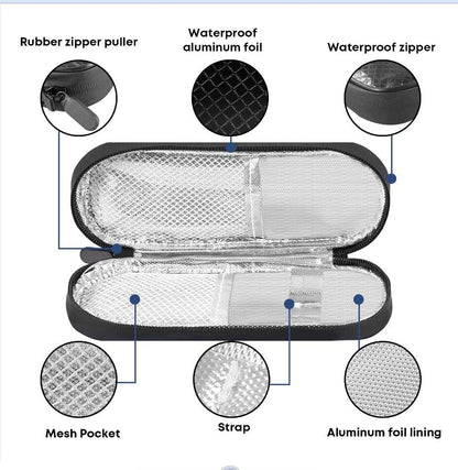 MOSLA Insulin Cooler Travel Case with 2 Reusable Ice Packs for Insulin Pen Portable Medical Cooler Bag for Diabetes and Other Diabetic Supplies for The Daily Life and Trip