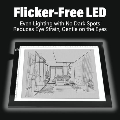 A4 LED Copy Board Tracing Light Box, Adjustable Brightness Artcraft LED Trace Light Pad, USB Power Light Table for Artists, Tattoo Drawing, Animation, Sketching, Stenciling & Diamond Art Painting