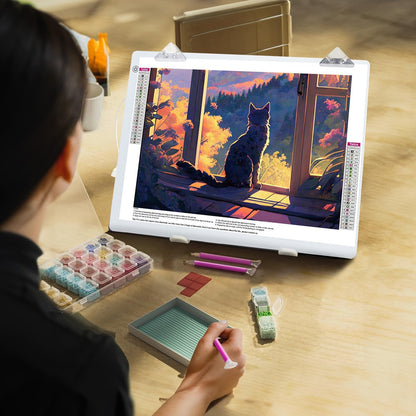 Zocelight A3 Light Pad for Diamond Painting Kit,4800Lux Super Bright 5mm Ultra Thin Diamond Art Light Board with Stand and Clip,3 Levels Dimming Light Box for Artists,Drawing,Sketching,Animation