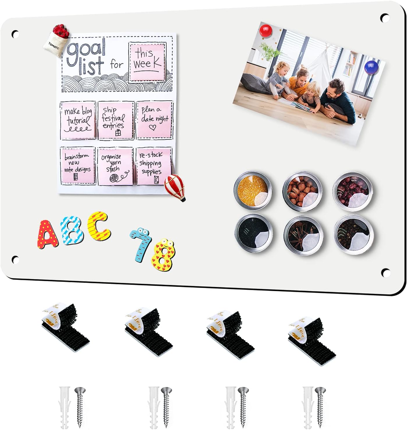 2Pack Magnetic Board 17.5" x 11.4" Magnet Bulletin Board is Suitable for displaying Notes, Photos,Magnetic Letters,Suitable for Walls, refrigerators, cabinets, etc