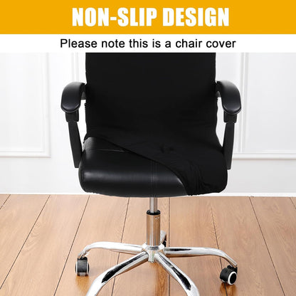 Smiry Stretch Printed Office Chair Armrest Covers, 2 Pcs Soft Fit Removable Washable Computer Desk Chair Arm Covers Protector, Black