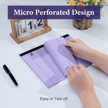 2 Pcs Note Pads 11" x 9.5" Legal Pads College Ruled Notepad Micro Perforated Writing Pads White Lined Paper 80GSM College Ruled Paper Pad of Paper 30 Sheets Notebook for School, To-Do Lists, Office