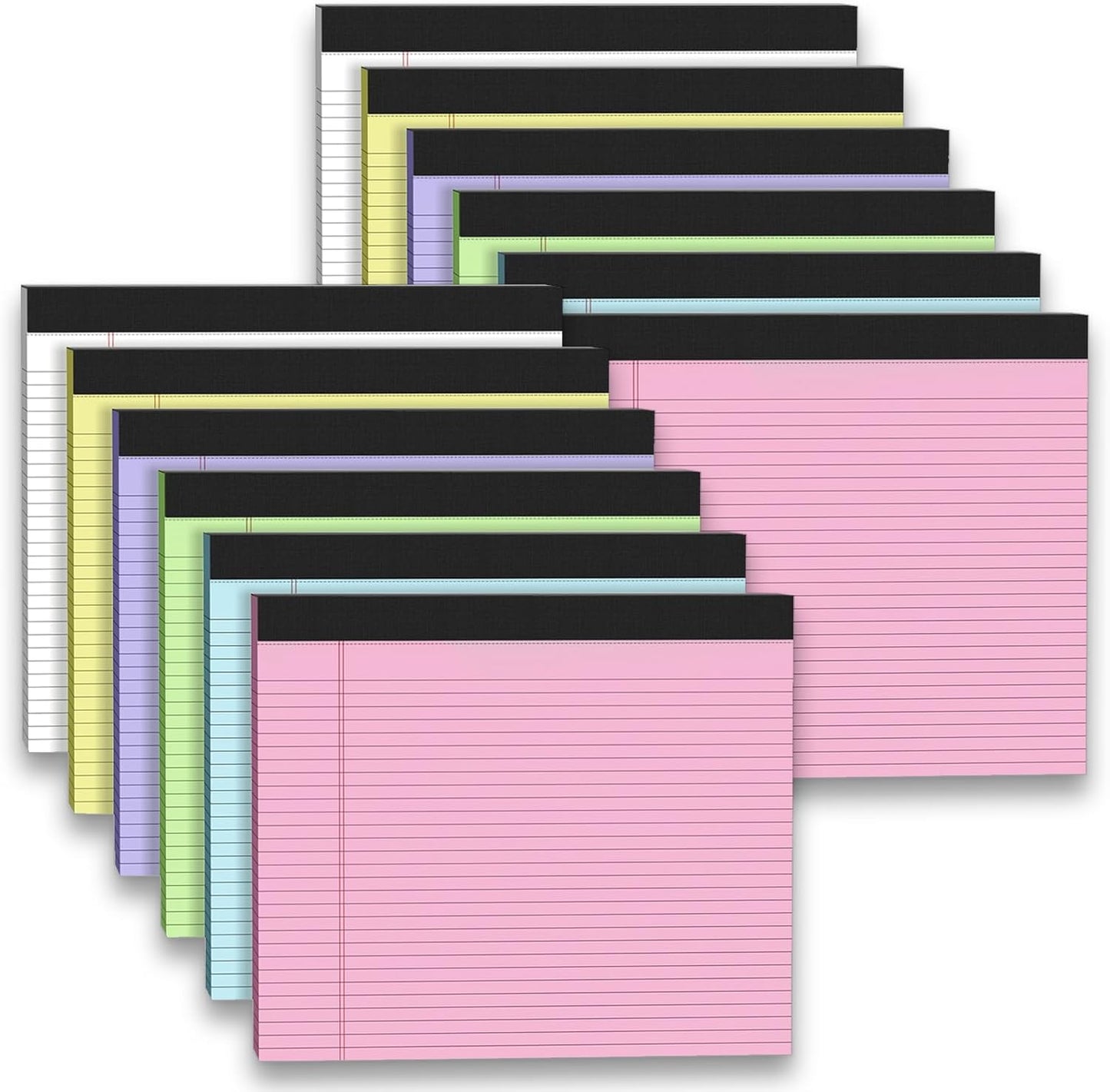 2 Pcs Note Pads 11" x 9.5" Legal Pads College Ruled Notepad Micro Perforated Writing Pads White Lined Paper 80GSM College Ruled Paper Pad of Paper 30 Sheets Notebook for School, To-Do Lists, Office