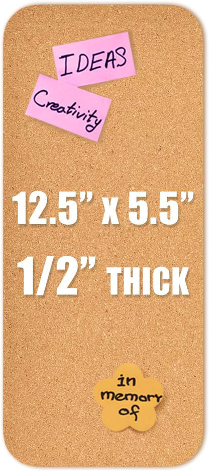 1 PC 12.5"*5.5" Self-Adhesive Cork Board, 1/2"(12mm) Thick Cork Boards for Walls, 1 Pack 12.5"*5.5" Bulletin Board, Cork Board Tiles for Office, Home, School (1PC)