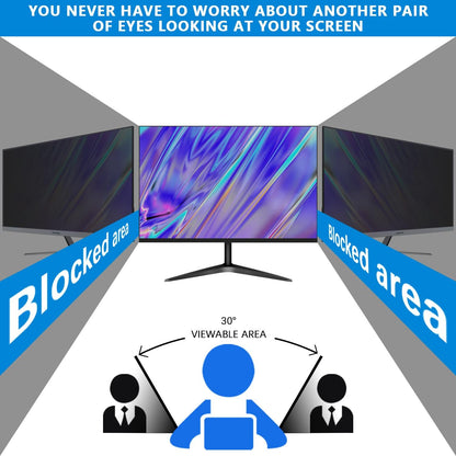 2 Pack Magnetic Hanging Computer Privacy Screen 24 Inch for 16:9 Widescreen Monitor, Removable Privacy Screen Anti Glare Blue Light Computer Screen Privacy Shield, Anti-Scratch 24in Protector Film