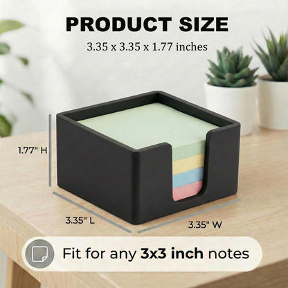 Silicone Sticky Note Holder for Desk - Modern 3x3 Inch Memo Pad Dispenser Post Note Holder, Minimalist Desk Storage Organizer for Office, Home, and School, White