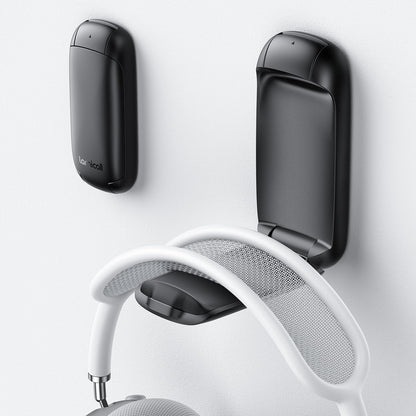 Lamicall Headphone Stand, Sticky Headset Holder - [Foldable & Compact] Headphone Holder Hook Mount, Adhesive Hanger Clip Under Desk, Earphone Clamp for Airpods Max, HyperX, Sennheiser, Black