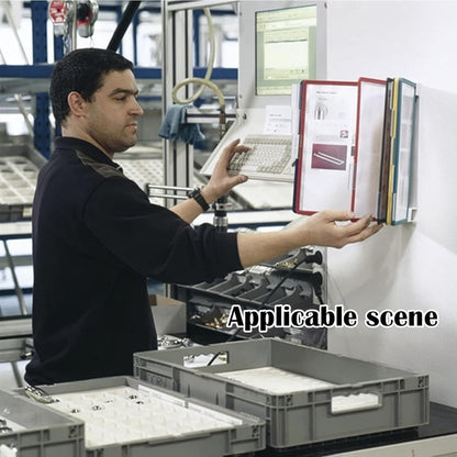 KYOFIS Wall Mounted Flip Display Folder Reference Organizer 20 Sides Document Holder A4 Poster Binder System for Wall