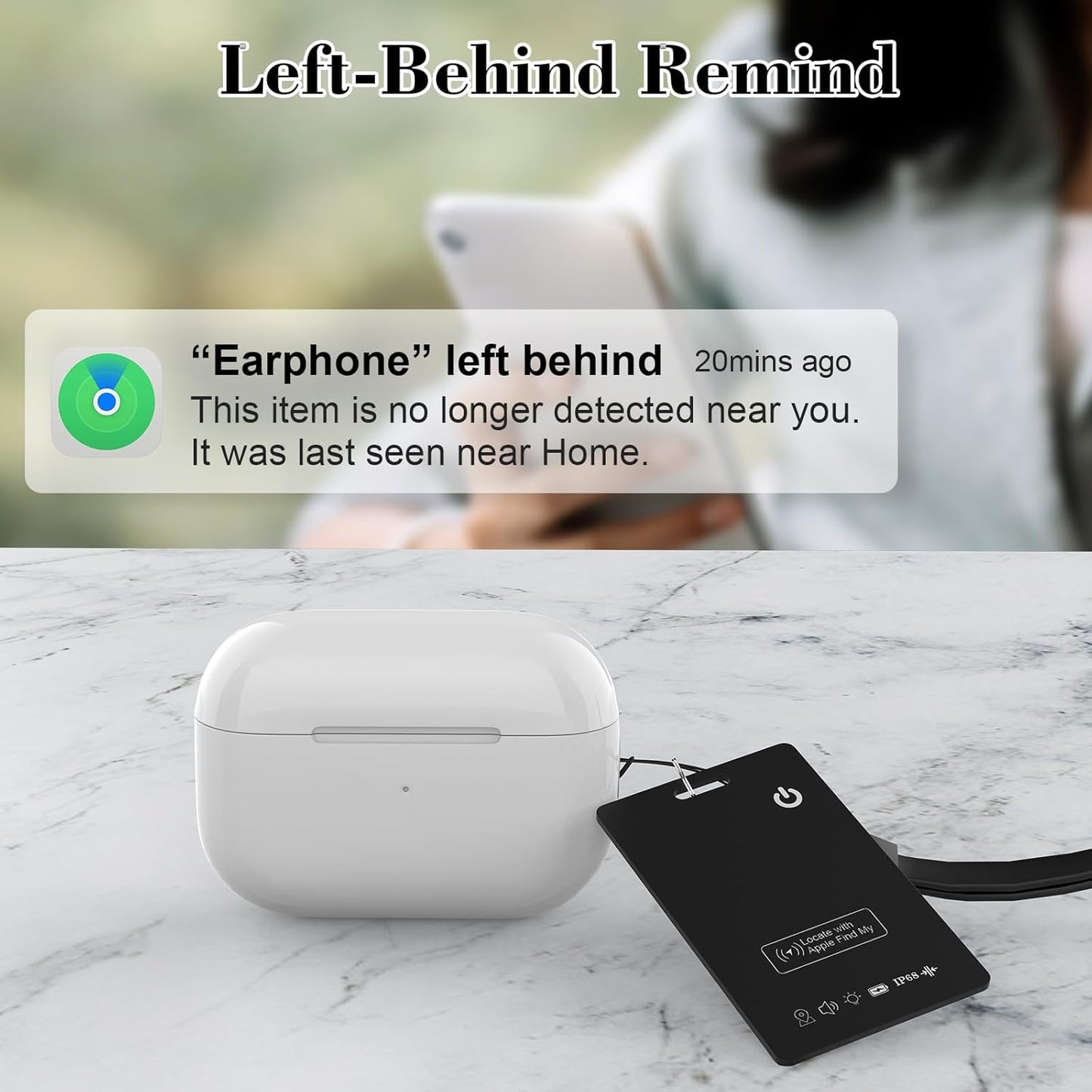Fathers Day Dad Gifts, Ultra-Thin Wallet Tracker Card, Rechargeable 0.094in IP68 Waterproof Bluetooth Tracker for Wallets, Passport, Work with Apple Find My, Card Locator(iOS Only)