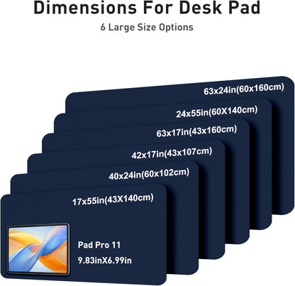 Aothia Leather Desk Pad Protector, Mouse Pad, Office Desk Mat, Non-Slip PU Leather Desk Blotter, Laptop Desk Pad, Waterproof Desk Writing Pad for Office and Home (Brown,23.6" x 13.7") - Colors B