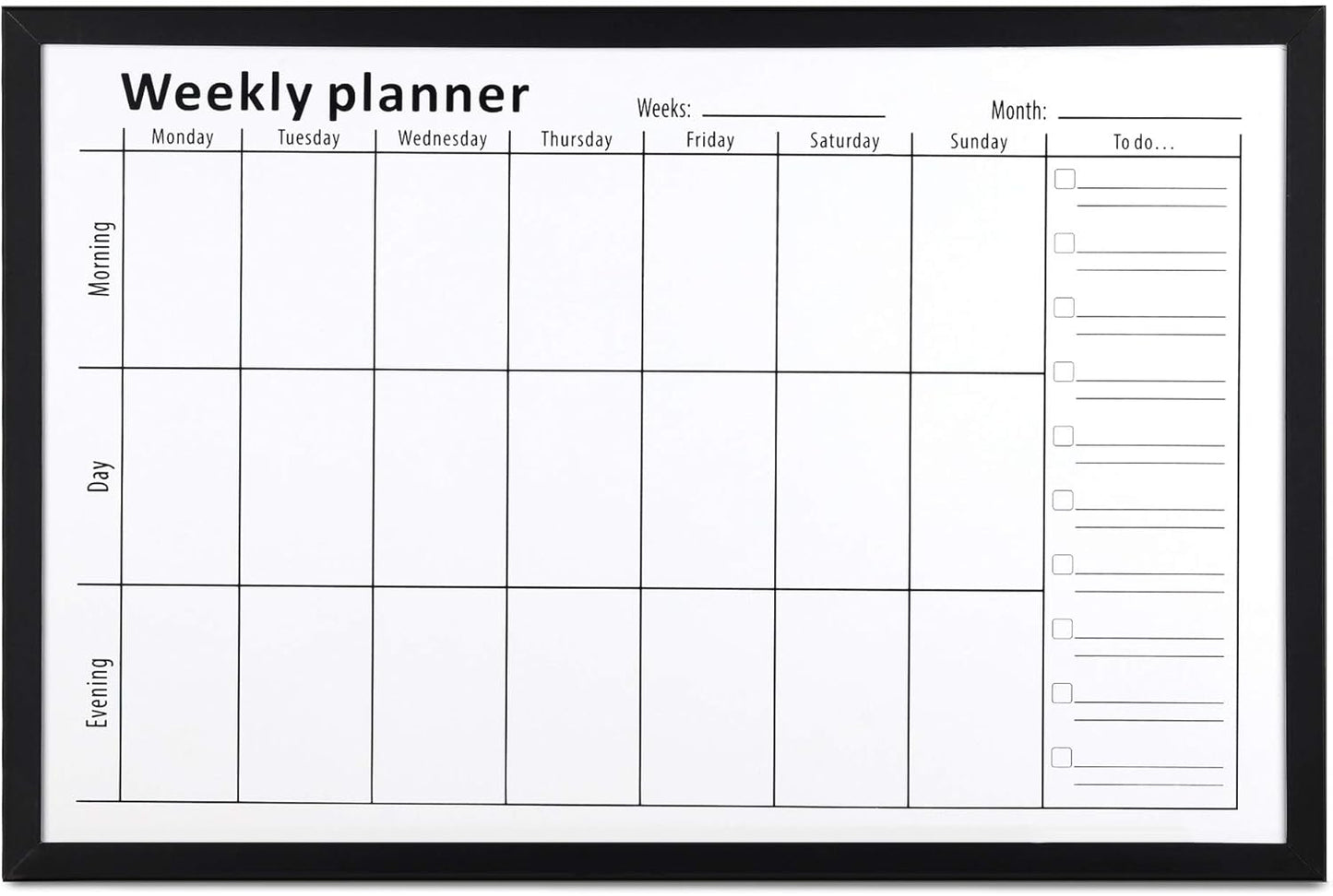 Navaris Weekly Planner White Board - 16" x 24" Magnetic Dry Erase Whiteboard Calendar with 7-Day Week Plan for Wall - Includes Markers and Magnets