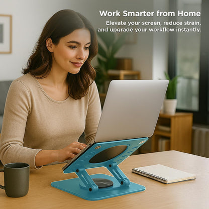 Uncaged Ergonomics Swivel Laptop Stand for Desk, Adjustable Computer iPad Stand for Desk w/ 360 Rotation, Portable Laptop Holder for Home Office Ergonomic Supplies