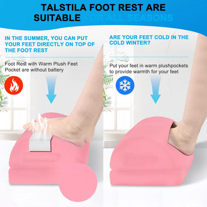 TALSTILA Foot Rest for Under Desk at Work, Under Desk Footrest, Ergonomic 2 Adjustable Heights Footrest, Footrest with Feet Warm Pocket, for Office Desk & Office Chair…