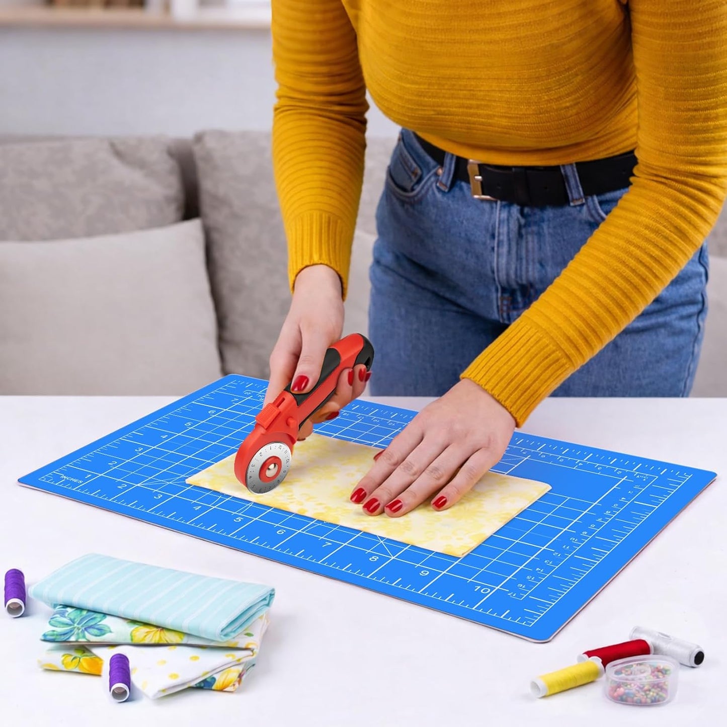 DIYSELF Cutting Mat 12in×18in, Cutting Mats for Crafts, Self Healing Cutting Mat A3, Fabric Cutting Mats Double Side for Sewing, Quilting, Craft Mat for Desktop, Matting & Mounting Materials