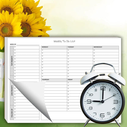 TO DO List Planner Notepad, 60 Page Planning Pad. Undated ToDo Checklist w/Priority & Note Sections. Organize & Track Projects, Clients or Daily Tasks. 8.5 X 11, A4 Tear Sheets.