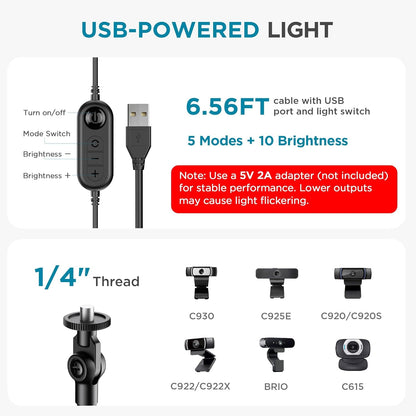 InnoGear Video Conference Light, On-Camera Video Lights for Monitor Desk LED Streaming Lighting with Remote and Touch Control Selfie Zoom Lighting for Computer Webcam Laptop Podcast, Recording