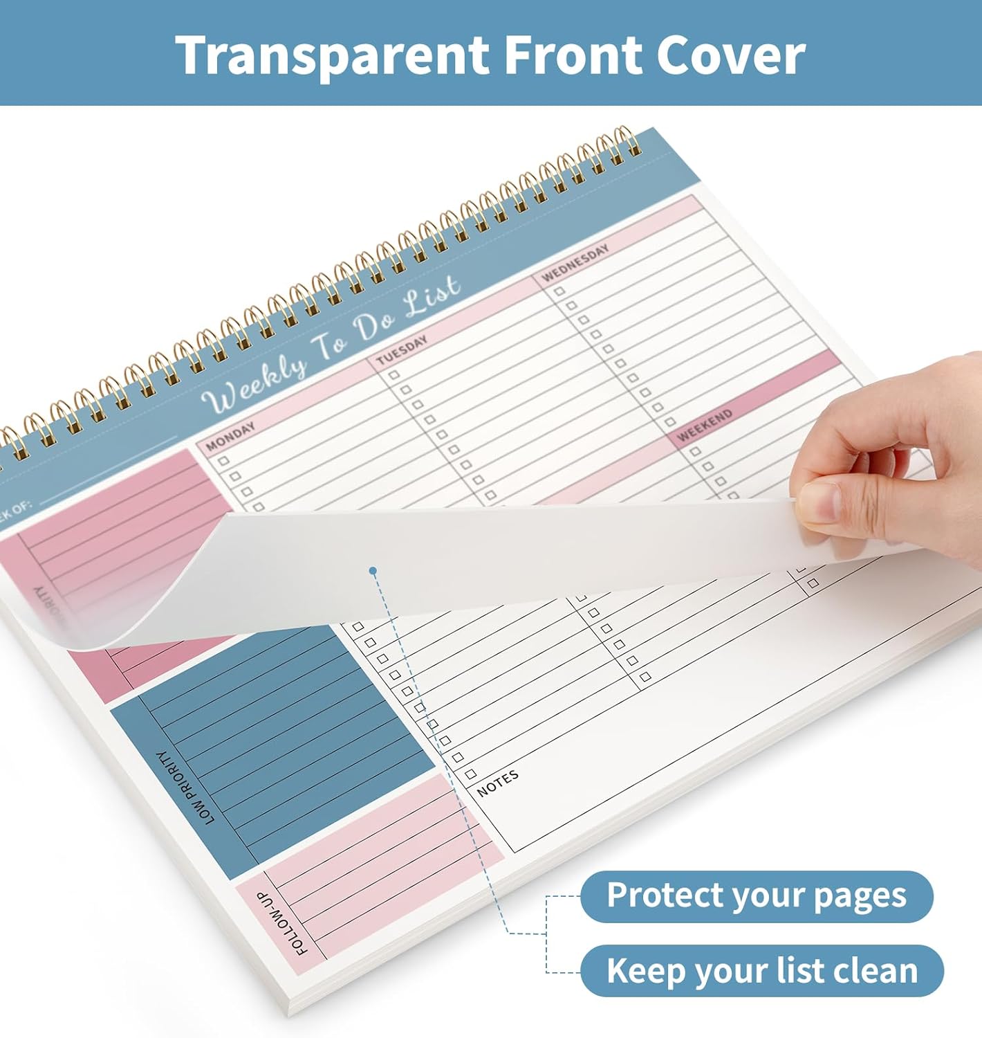 104 Pgs Weekly To Do List Notepad, 52 Duplex-Printed Undated Sheets 100 GSM（8.5"×11") Weekly Desk Planner For Work Home School Office Desk Accessories Supplies & Goal Setting Tasks - Green