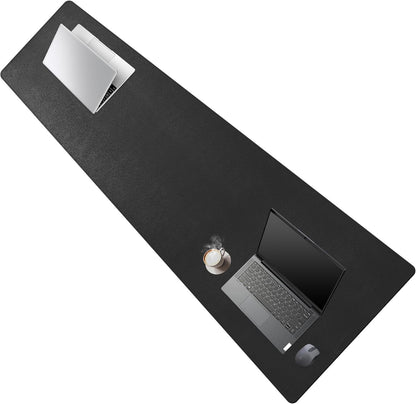 Cacoy 36" x 20" Leather Desk Mat for Home Office, Extra Large PU Leather Desk Pad Blotters, Waterproof Computer Keyboard Mat, Extended Gaming Mouse Pad, Desk Protector for Desktop and PC Laptop, Black